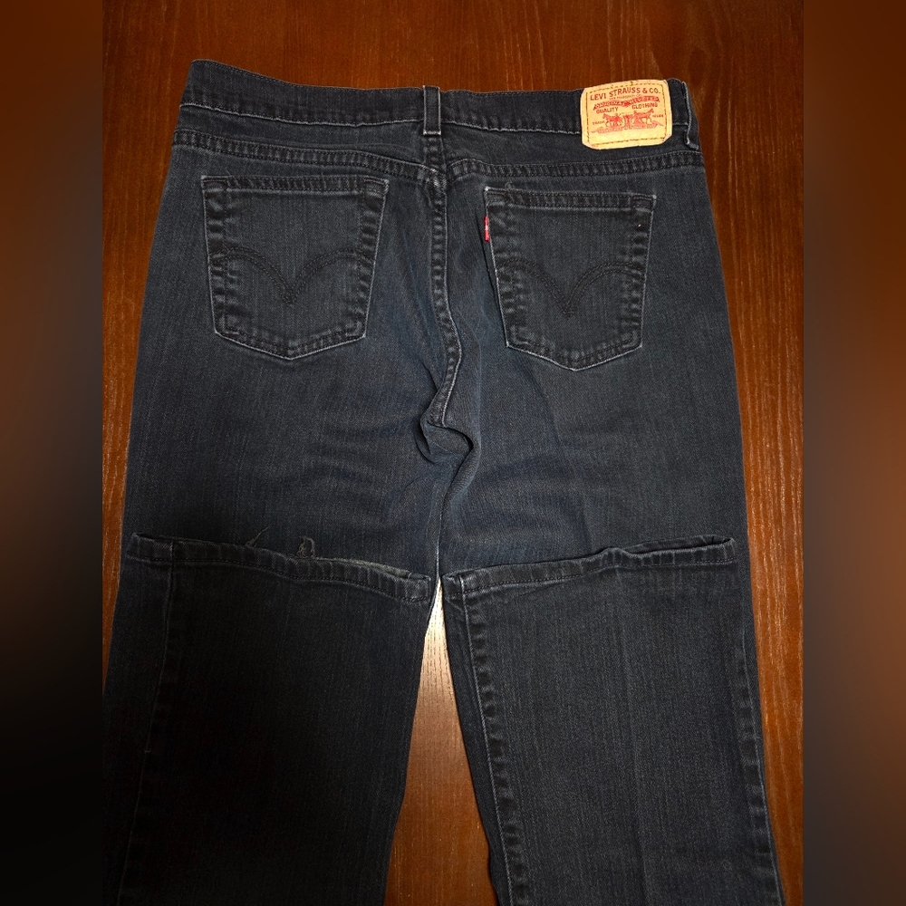 Levis 515 Red Tab Boot Cut Mid Rise Black Jeans Size 8 Long